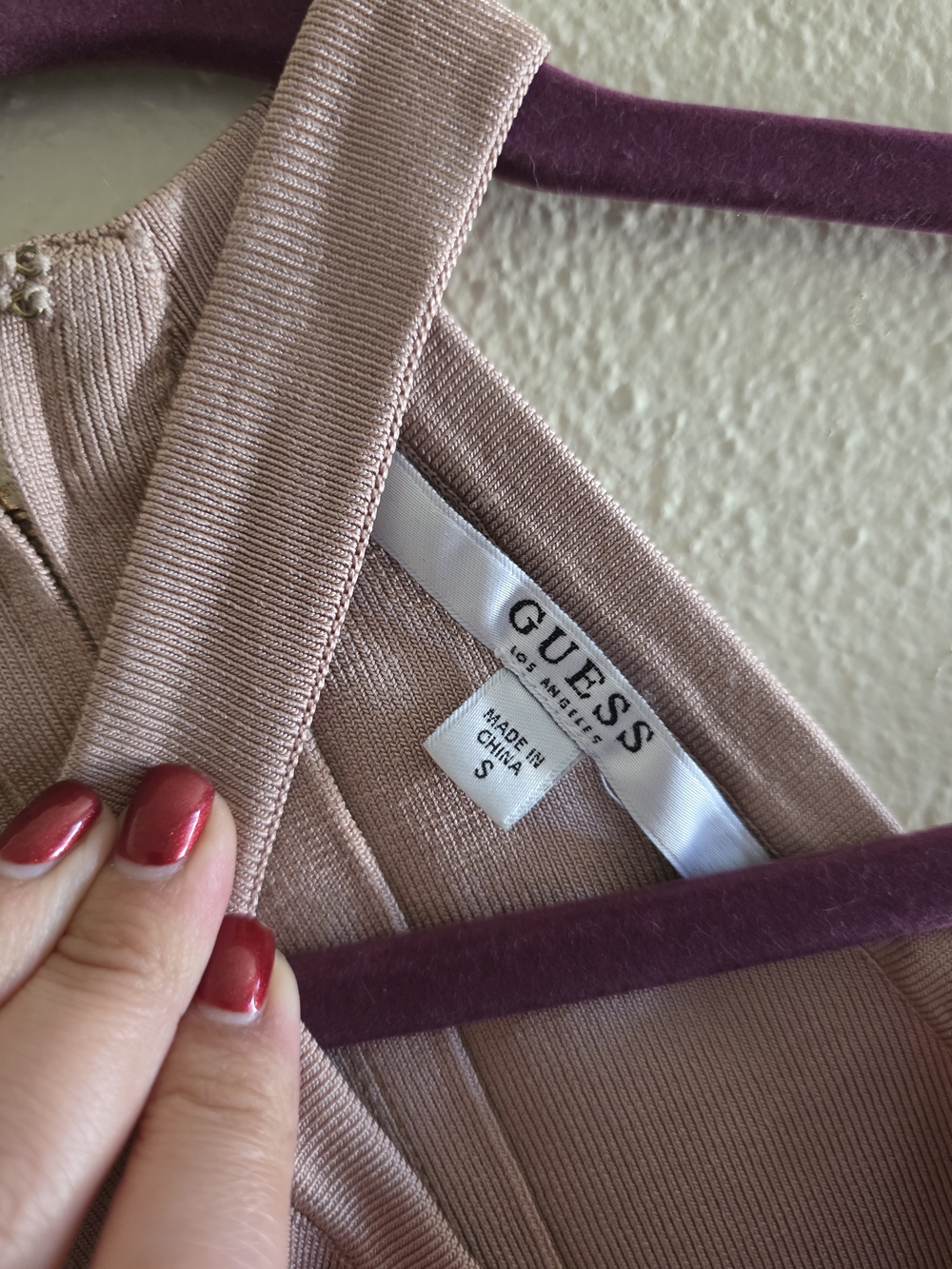 GUESS Ribbed Tank Top in Blush Pink